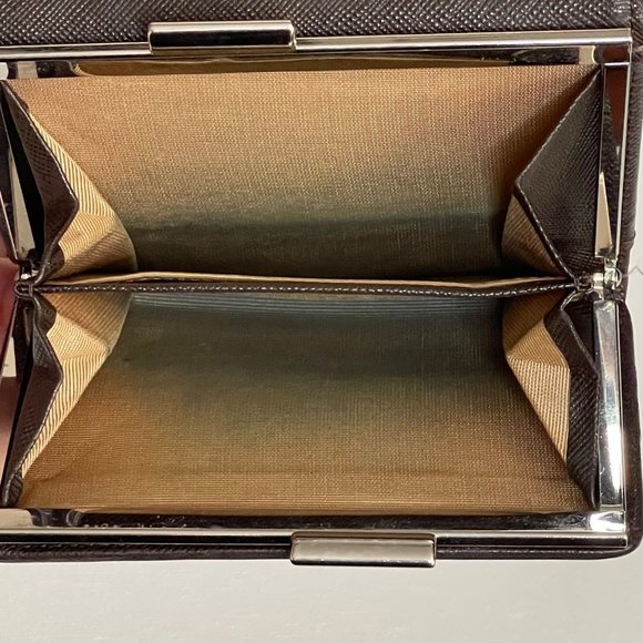 BURBERRY Vintage Nova Check Kisslock Tri-Fold Canvas & Leather Wallet 4.7"×4" - Picture 8 of 12